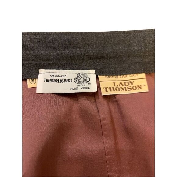 Vintage lady Thomson 100% wool fully lined wrap skirt knee to midi length size 8 - Picture 7 of 16